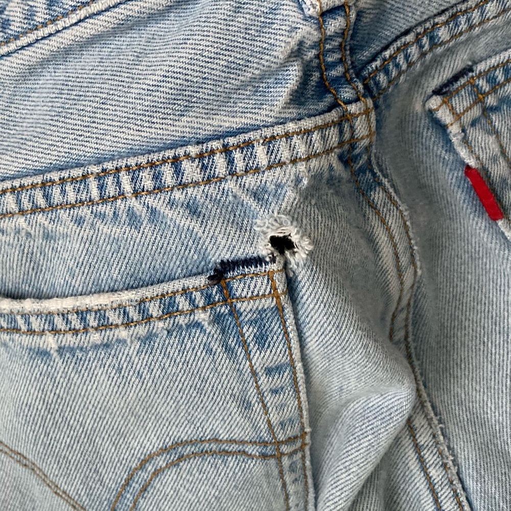 [Levi's] Wedgie Straight Distressed Button Fly Denim Jeans 29 - Picture 8 of 10